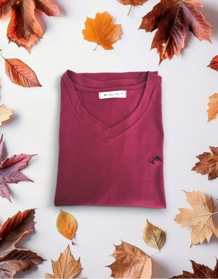 Camiseta abedul - Color vinotinto