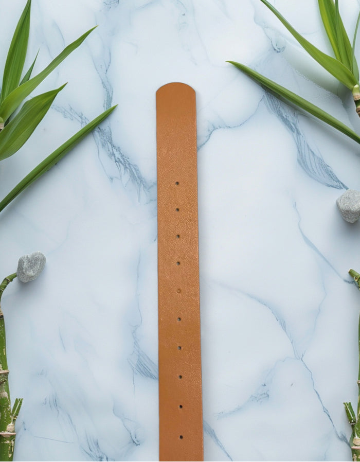 Cinturón casual de hebilla cuadrada - Color beige