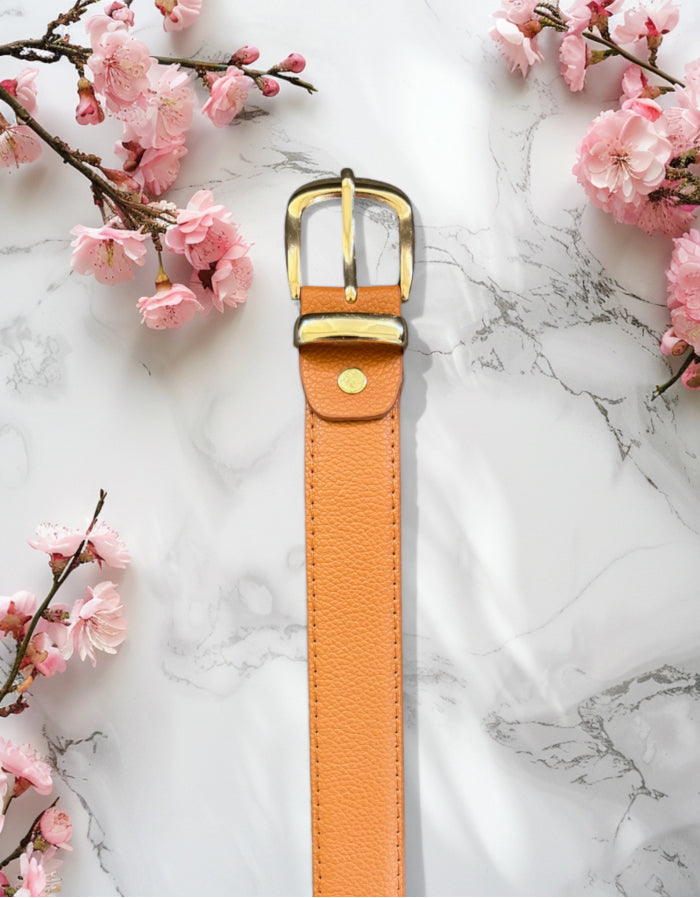 Cinturón casual de relieve - Color beige