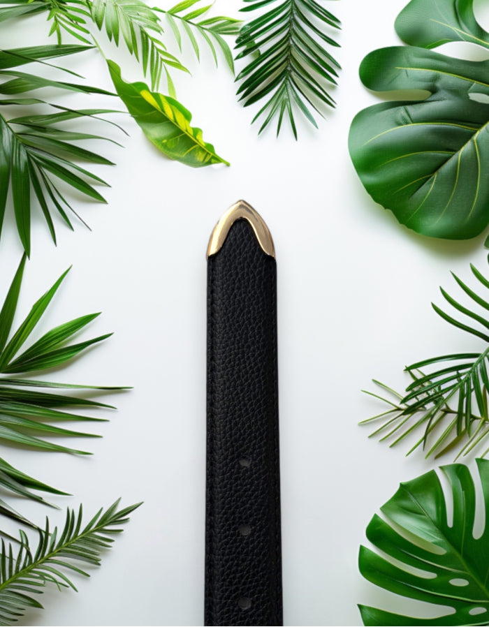 Cinturón casual de relieve - Color negro