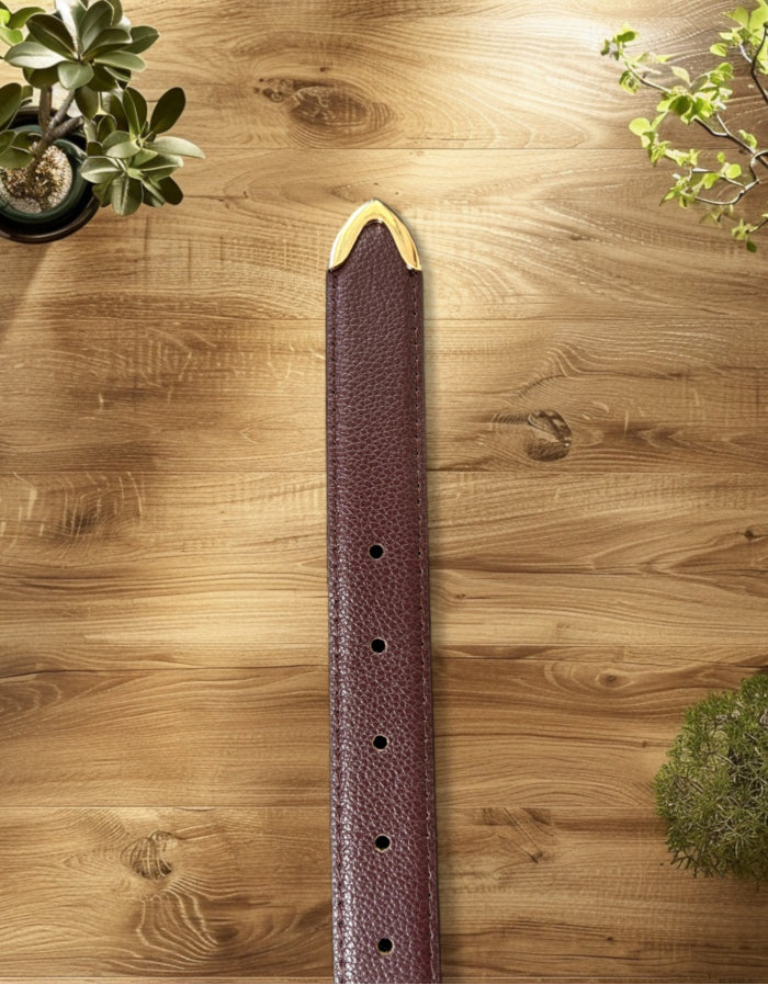 Cinturón casual de relieve - Color marrón